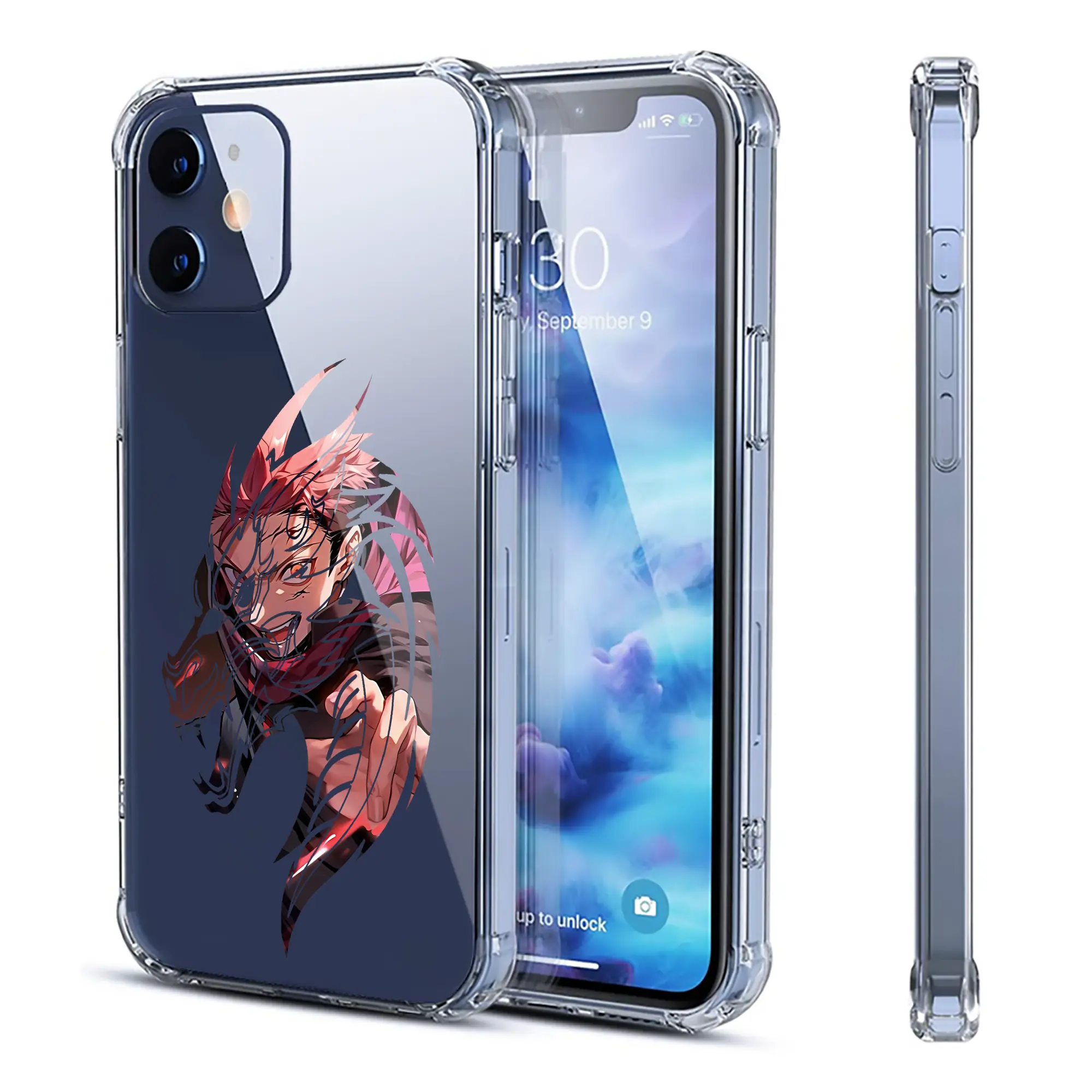 呪術廻戦 グッズ,虎杖 悠仁 - IPhone 12シリーズ対応 ・ 透明スマホケース ・ クリアソフトケース ・ TPU素材 ・ 耐衝撃 ・ 高密着 ・ 防汚 防指紋 ・ 簡単着脱